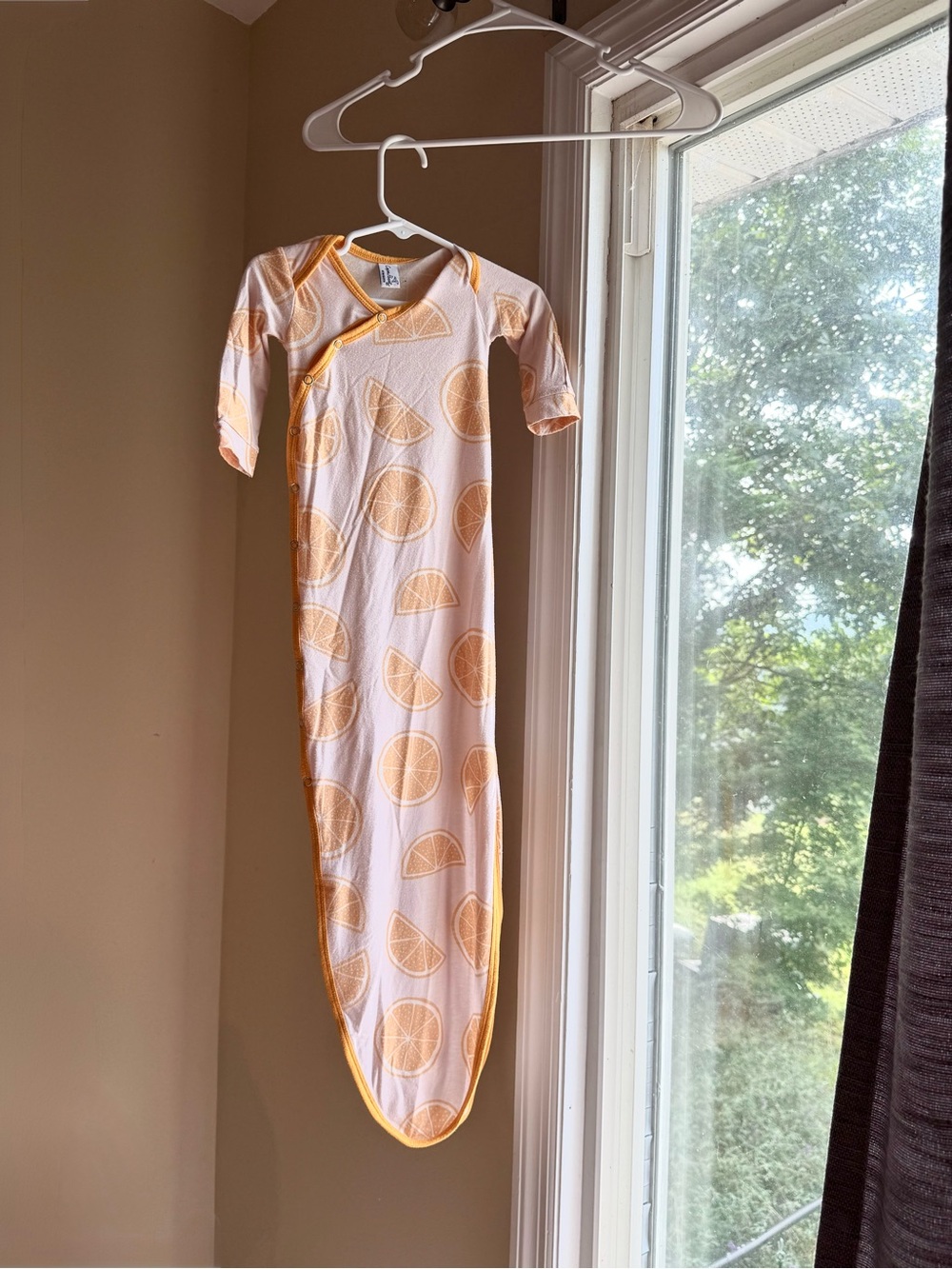 Copper Pearl Orange Citrus Short-Sleeve Sleep Gown - Soft Cotton